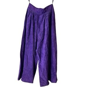 Vintage Mario Valentino Purple Trouser Pants Pleated Vera Pelle Size 42/10 Italy